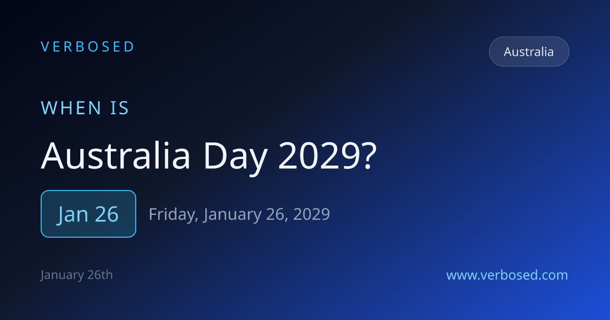 When is Australia Day 2029 in Australia? January 26 | Verbosed