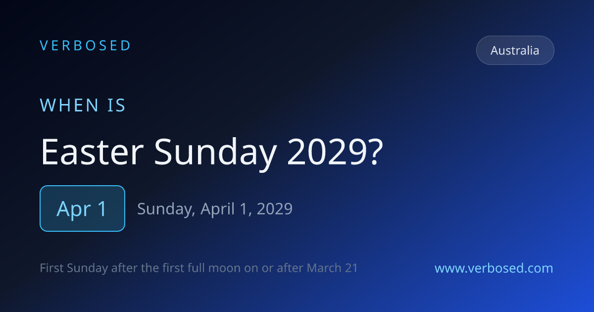 When is Easter Sunday 2029 in Australia? April 1 | Verbosed