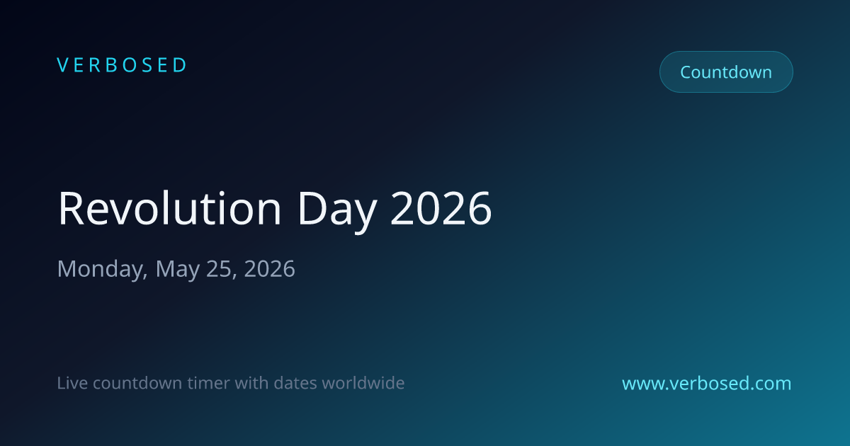 Days Until May Revolution Day 2026 - Countdown Timer | Verbosed