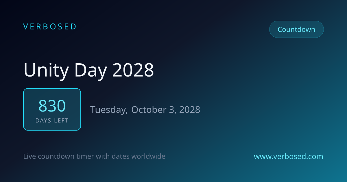 Days Until German Unity Day 2028 - Countdown Timer | Verbosed