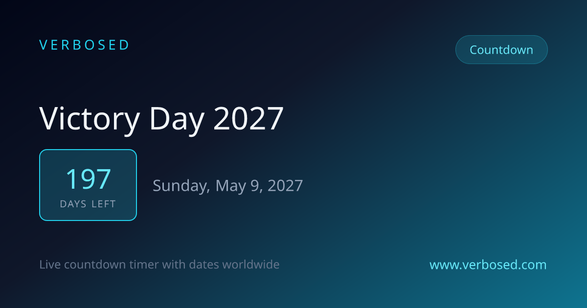 Days Until Victory Day 2027 - Countdown Timer | Verbosed