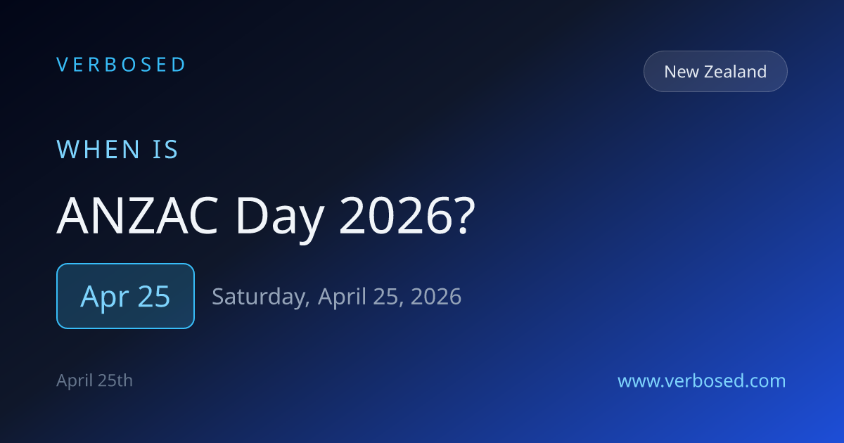 When is ANZAC Day 2026 in New Zealand? April 25 | Verbosed