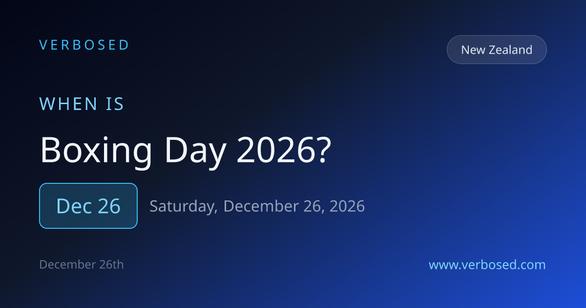 When is Boxing Day 2026 in New Zealand? December 26 | Verbosed