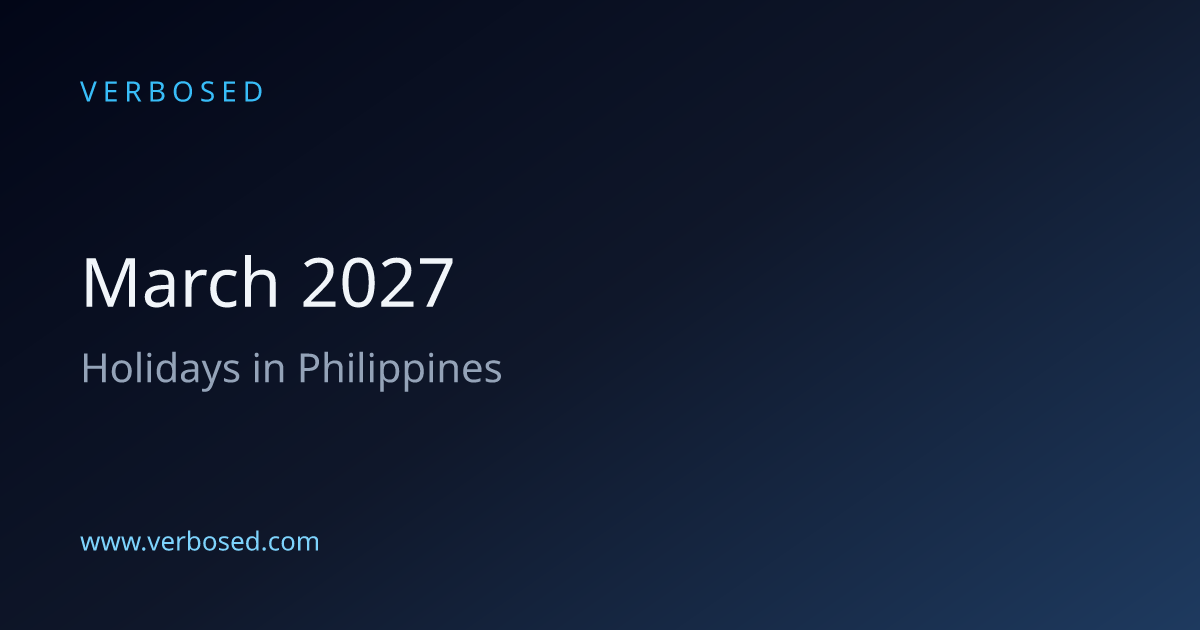 March 2027 Holidays in Philippines | Verbosed