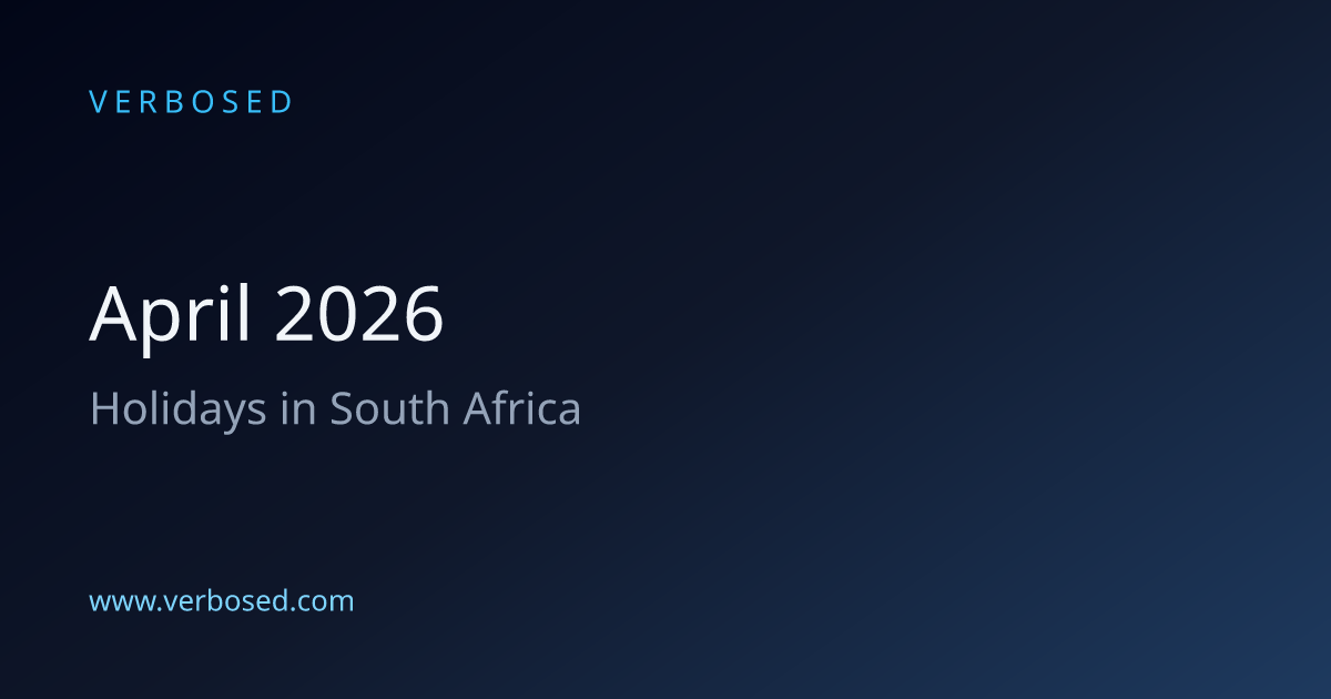 April 2026 Holidays in South Africa | Verbosed
